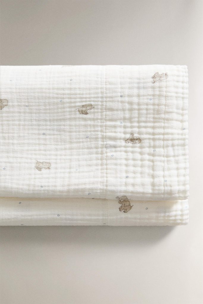 روکش بالایی کودک پنبهای طرح فیل از برند زارا