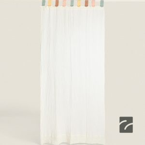 پرده موسلین پنبه‌ای با نوار رنگی از برند زارا