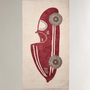 فرش کودک مستطیلی طرح ماشین مسابقه‌ای از برند زارا