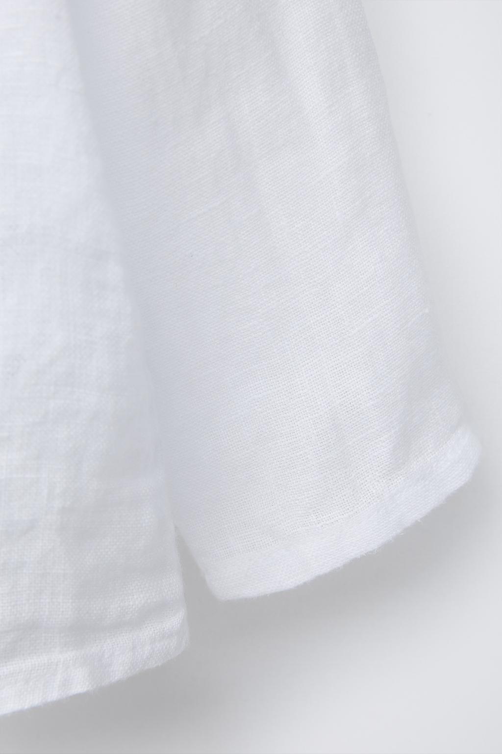 پیراهن یقه باز کتان آستین بلند از برند زارا