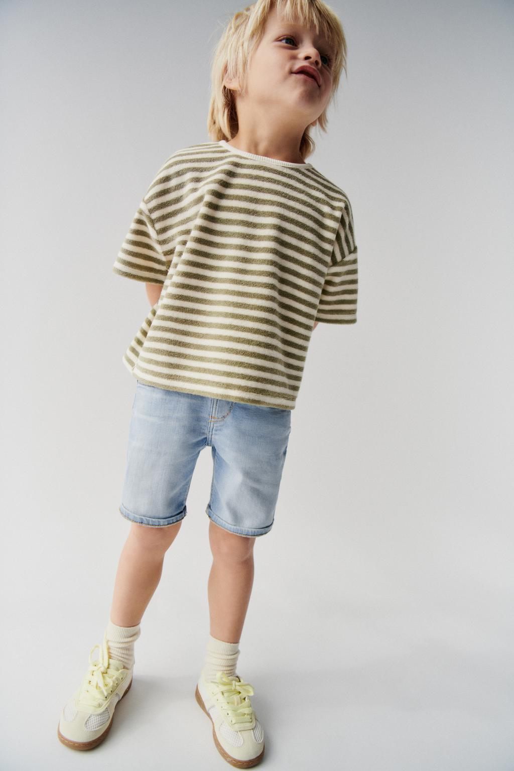 شلوارک برمودا با بند کمر و جیب از برند زارا