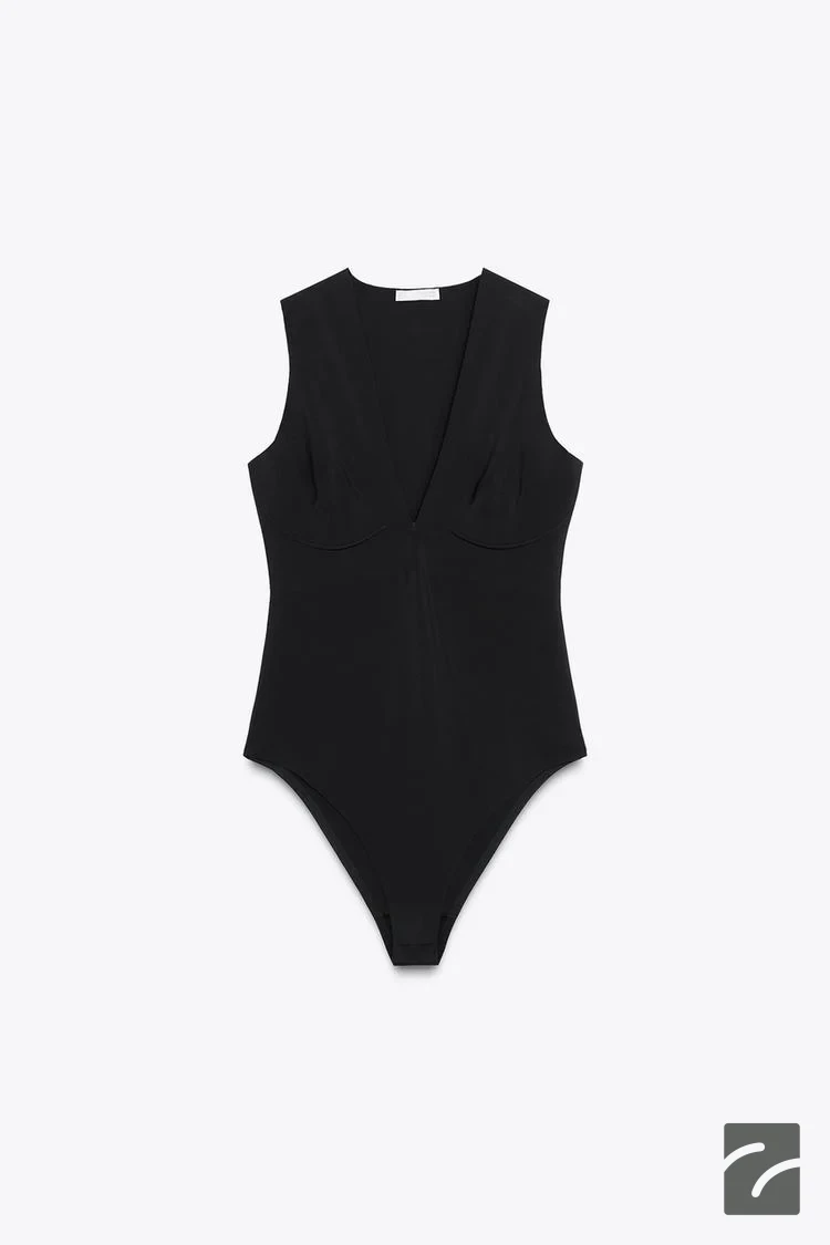 بادی کمرنگ یقه V بدون آستین از برند زارا (زنانه)