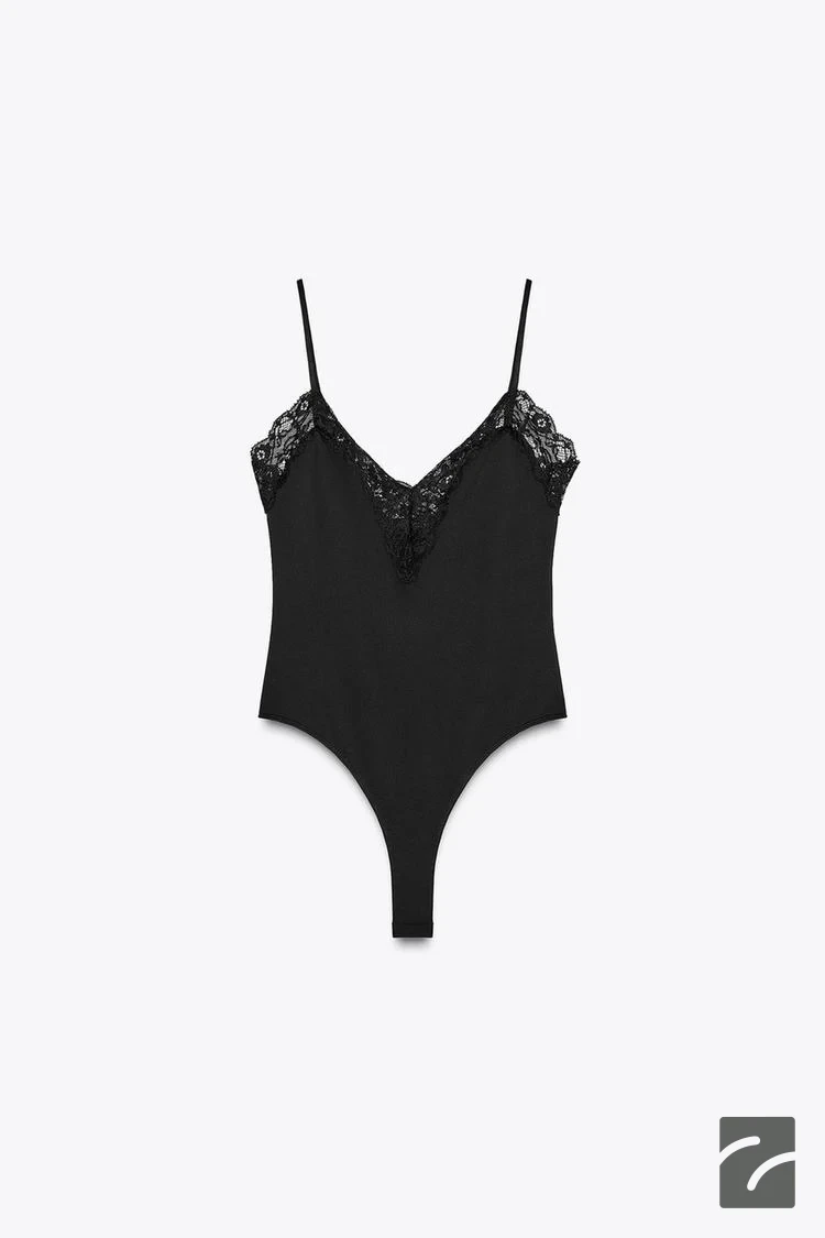 بادی نازک با بند باریک و دکمه از برند زارا (زنانه)