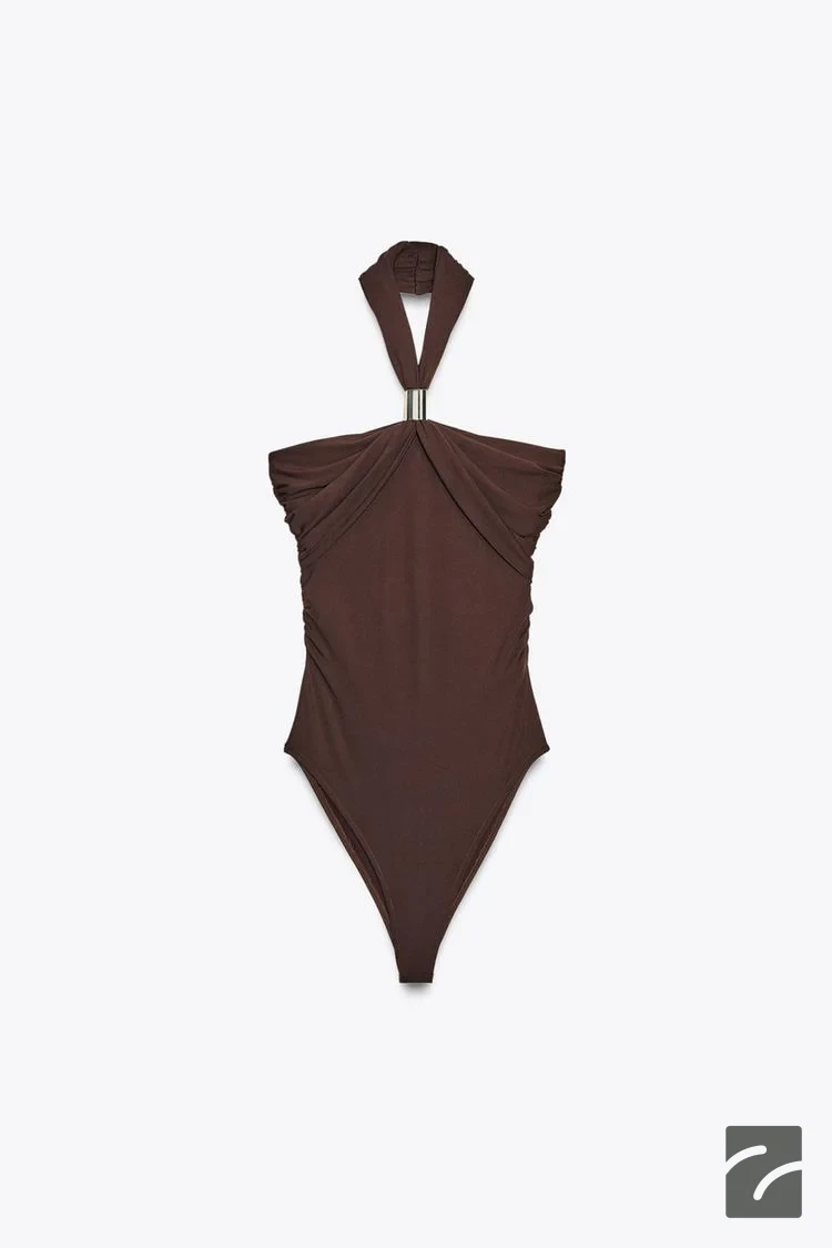 بادی یقه هالتر با جزئیات چیندار از برند زارا (زنانه)