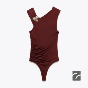 بادی یقه نامتقارن با جزئیات فلزی از برند زارا (زنانه)