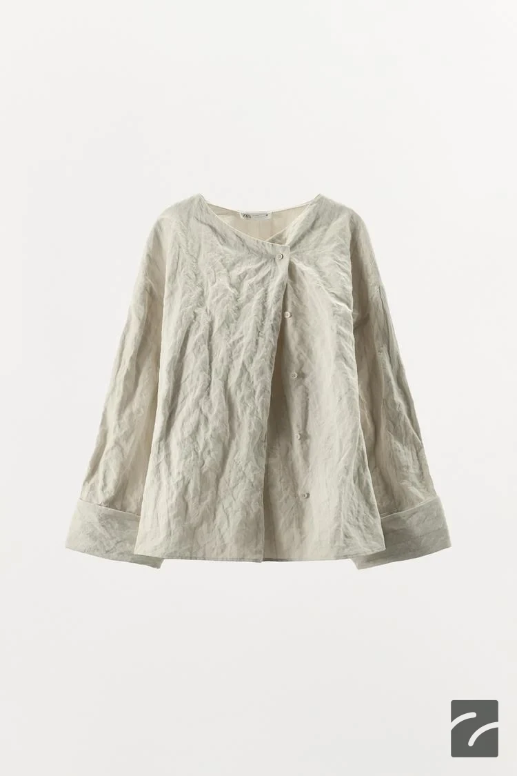 بالاپوش پنبهای یقه کراواتی آستین بلن از برند زارا (زنانه)