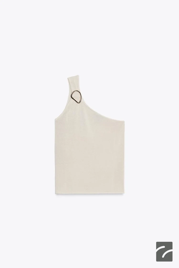 بلوز یقه نامتقارن با آستین طلایی از برند زارا (زنانه)