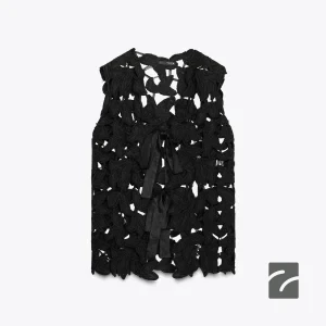 جلیقه زنانه یقه‌دار بدون آستین از برند زارا (زنانه)