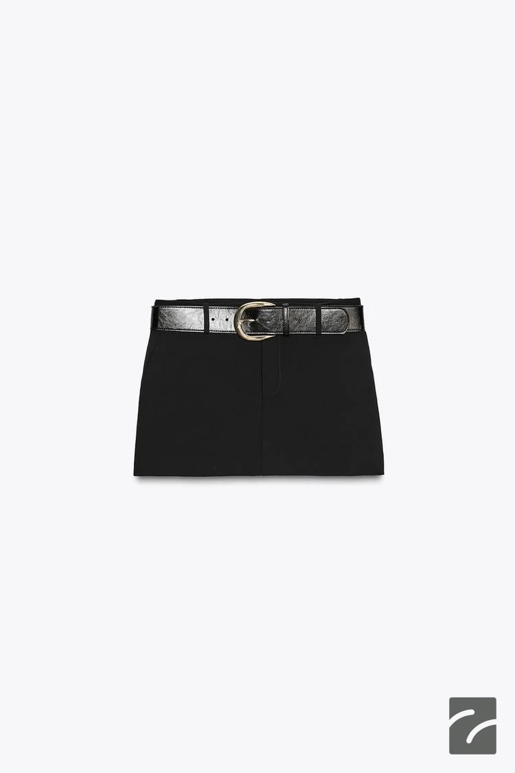 دامن شورت کمربند دار با جیب از برند زارا (زنانه)