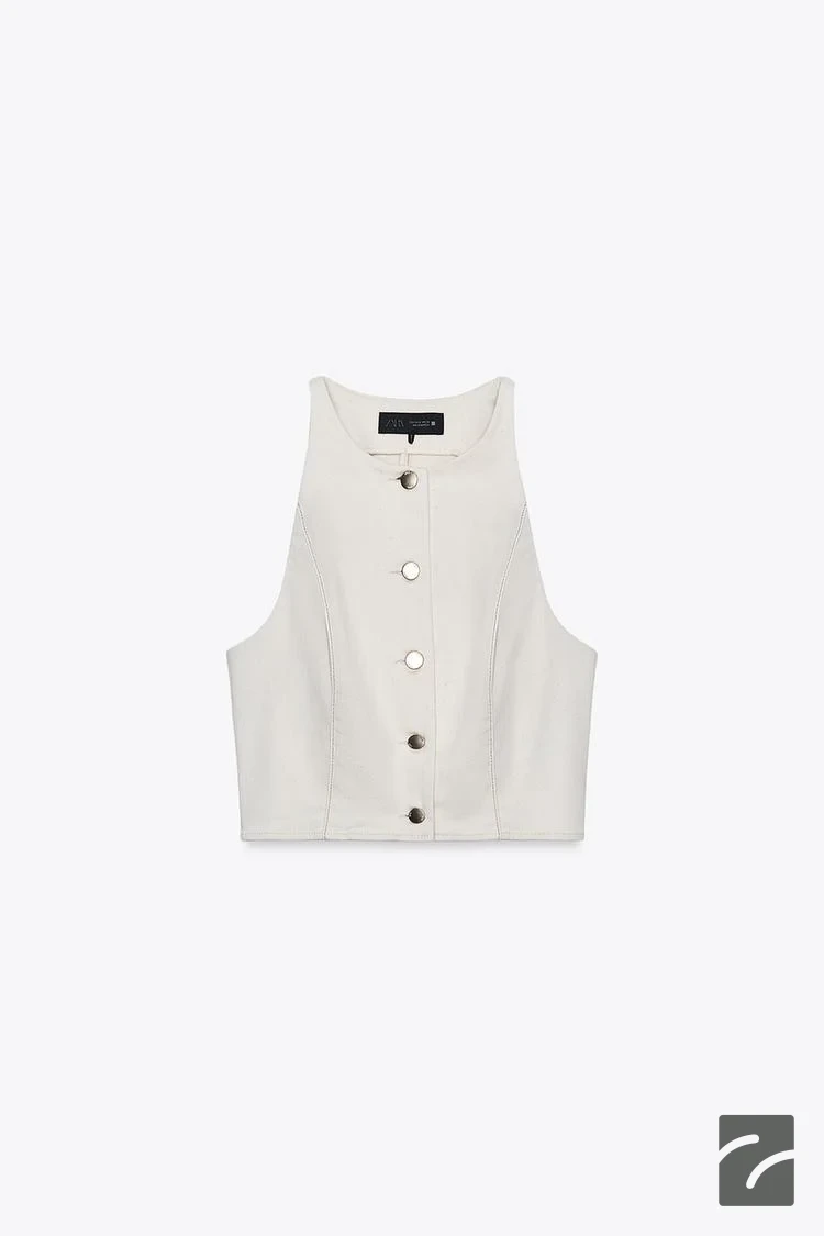 یقه هالتر دار با دکمه جلو از برند زارا (زنانه)