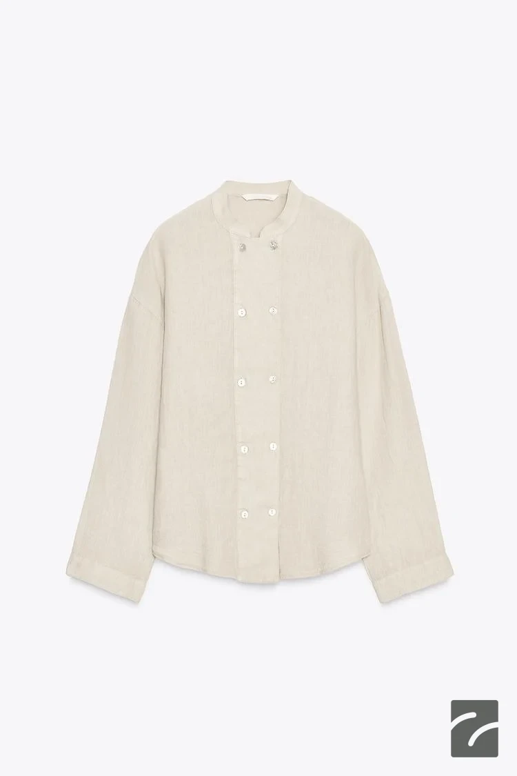 جکت نازک زنانه با یقه گرد و دکمهای از برند زارا (زنانه)