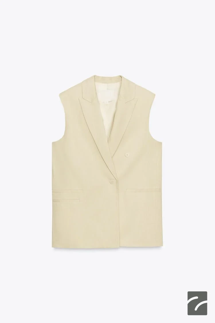 جلیقه زنانه یقهدار با جیب از برند زارا (زنانه)