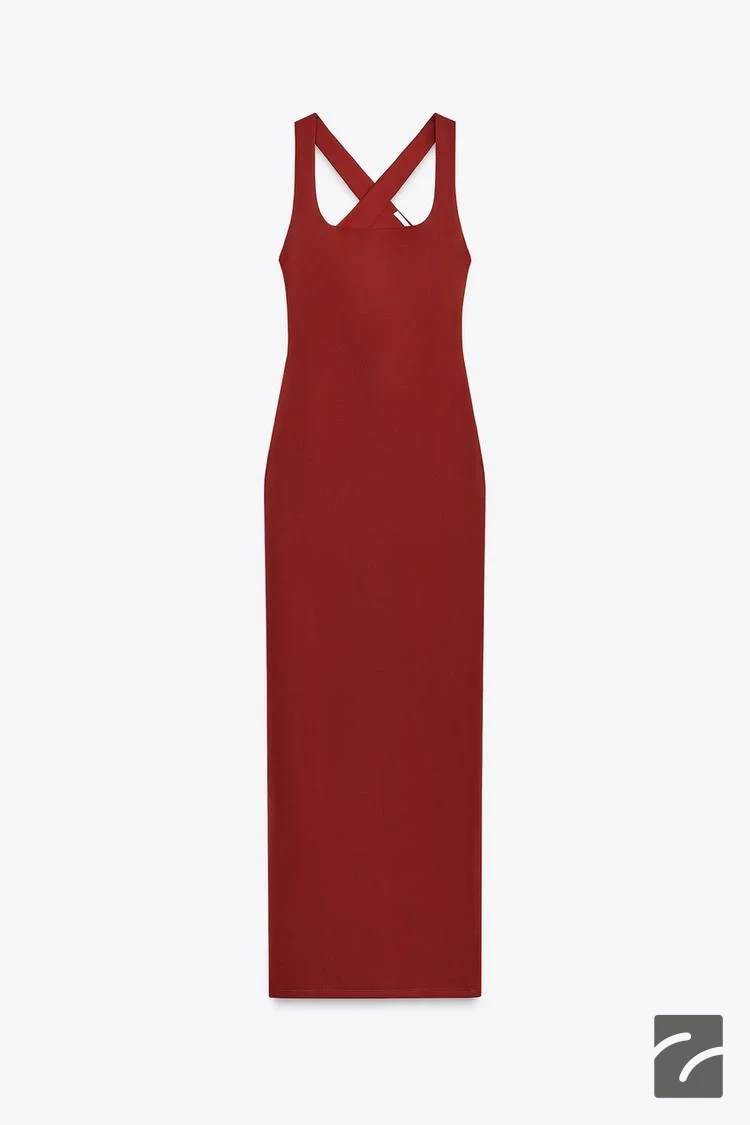 لباس بلند یقه مربعی با بند عریض از برند زارا (زنانه)