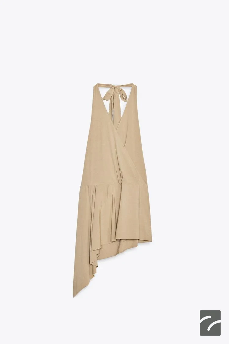 لباس کوتاه یقه هالتر با برش نامتقارن از برند زارا (زنانه)