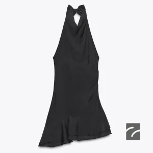 لباس کوتاه یقه هالتر با چین‌دار از برند زارا (زنانه)