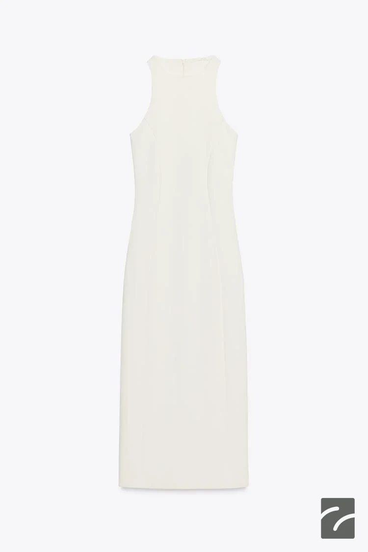 لباس میدی کلوش یقه گرد بدون آستین از برند زارا (زنانه)