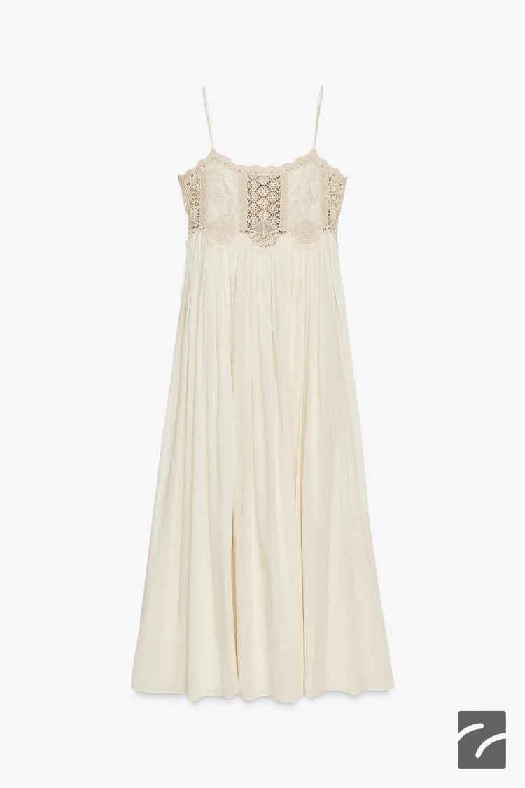 لباس زنانه پنبهای با یقه ساده از برند زارا (زنانه)