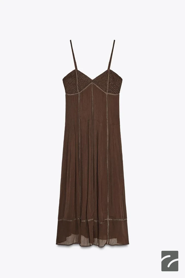 لباس زنانه یقه گرد با جزئیات مرواریدی از برند زارا (زنانه)