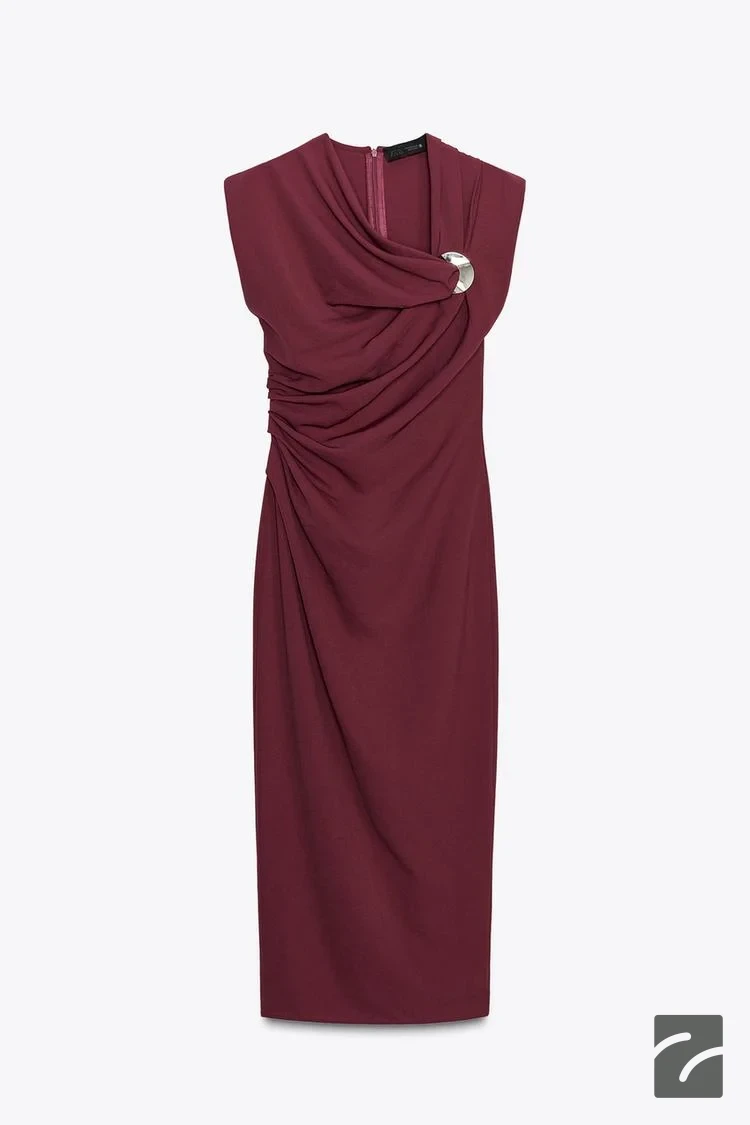 پیراهن بدون آستین با یقه دکمهدار و ت از برند زارا (زنانه)