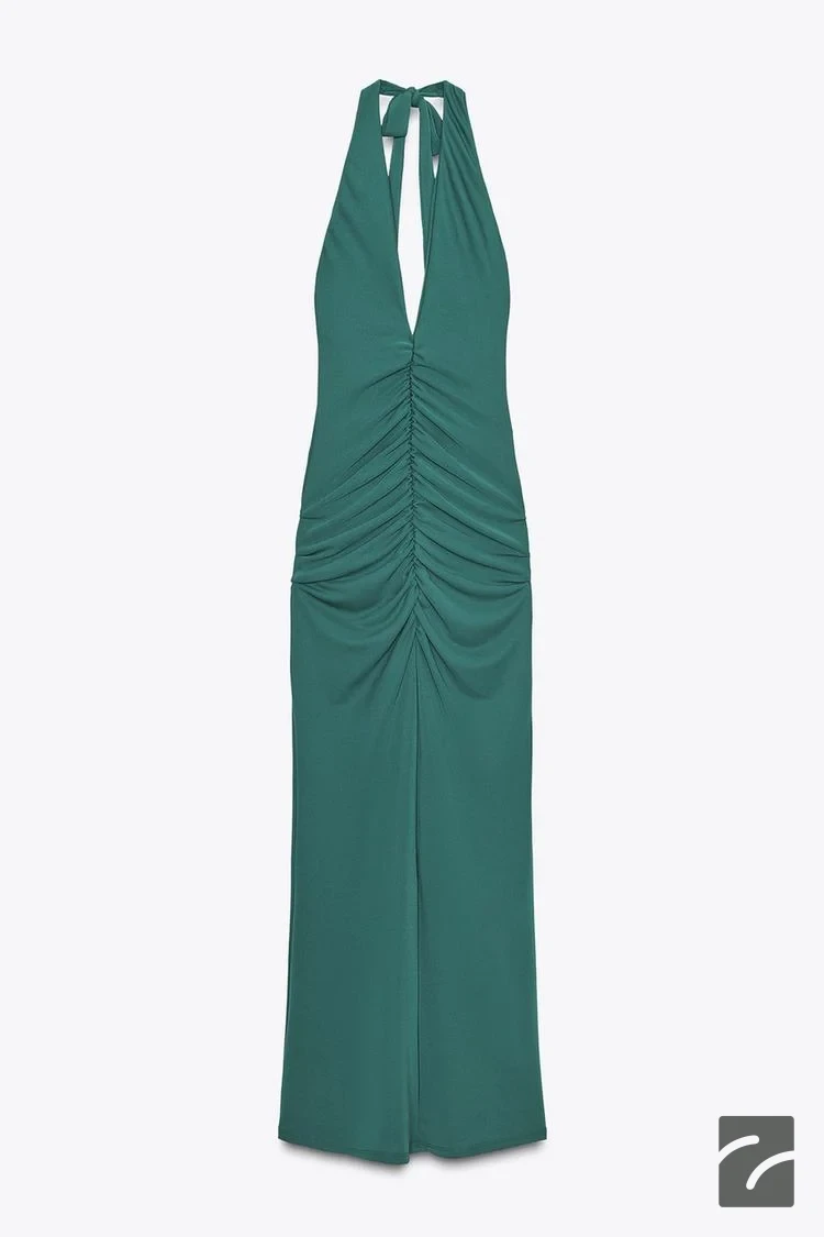 پیراهن بلند چسبان یقه هالتر از برند زارا (زنانه)