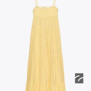 پیراهن بلند ساده با یقه گرد و بند ناز از برند زارا (زنانه)