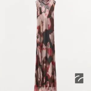 پیراهن بلند یقه گرد با مروارید از برند زارا (زنانه)