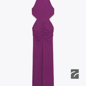 پیراهن بلند یقه هالتر با بند گردنی از برند زارا (زنانه)