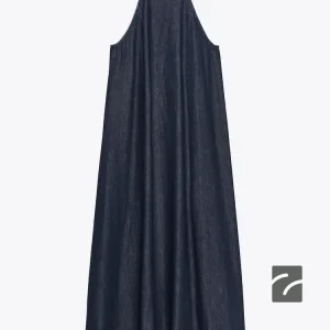 پیراهن بلند یقه هالتر با زیپ پشت از برند زارا (زنانه)