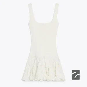 پیراهن کوتاه یقه‌دار چین‌دار از برند زارا (زنانه)