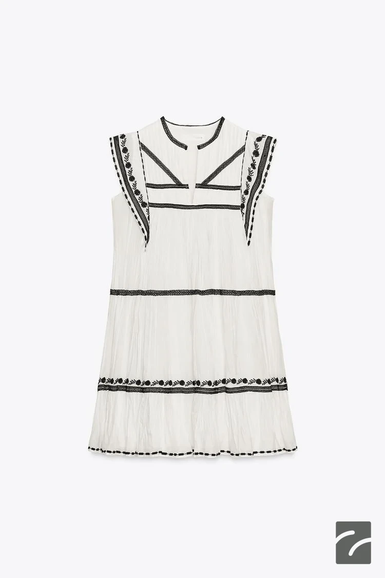 پیراهن کوتاه زنانه با گلدوزی از برند زارا (زنانه)