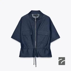 پیراهن کوتاه‌کلی یقه‌دار با جیب از برند زارا (زنانه)