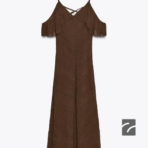 پیراهن میدی کلوش یقه V با بند نازک از برند زارا (زنانه)