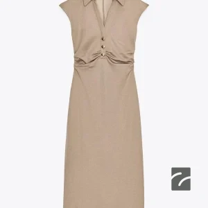 پیراهن میدی آستین کوتاه با یقه V از برند زارا (زنانه)