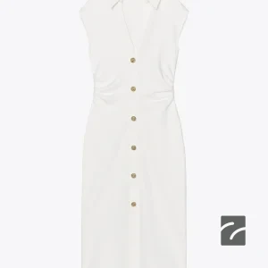 پیراهن میدی آستین کوتاه یقه V از برند زارا (زنانه)