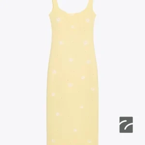 پیراهن میدی یقه قلبی با گل‌دار از برند زارا (زنانه)