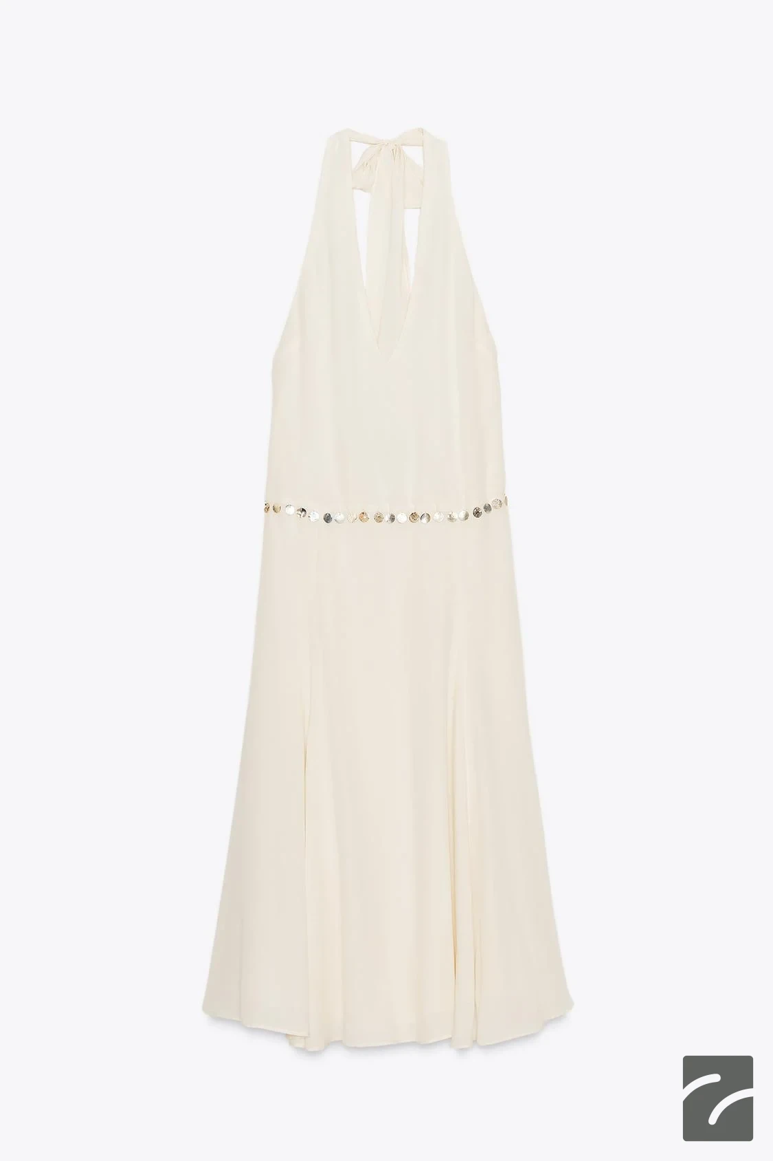 پیراهن میدی یقه هالتر با جزئیات مروار از برند زارا (زنانه)