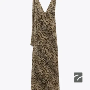 پیراهن میدی یقه V با شال و آستر از برند زارا (زنانه)