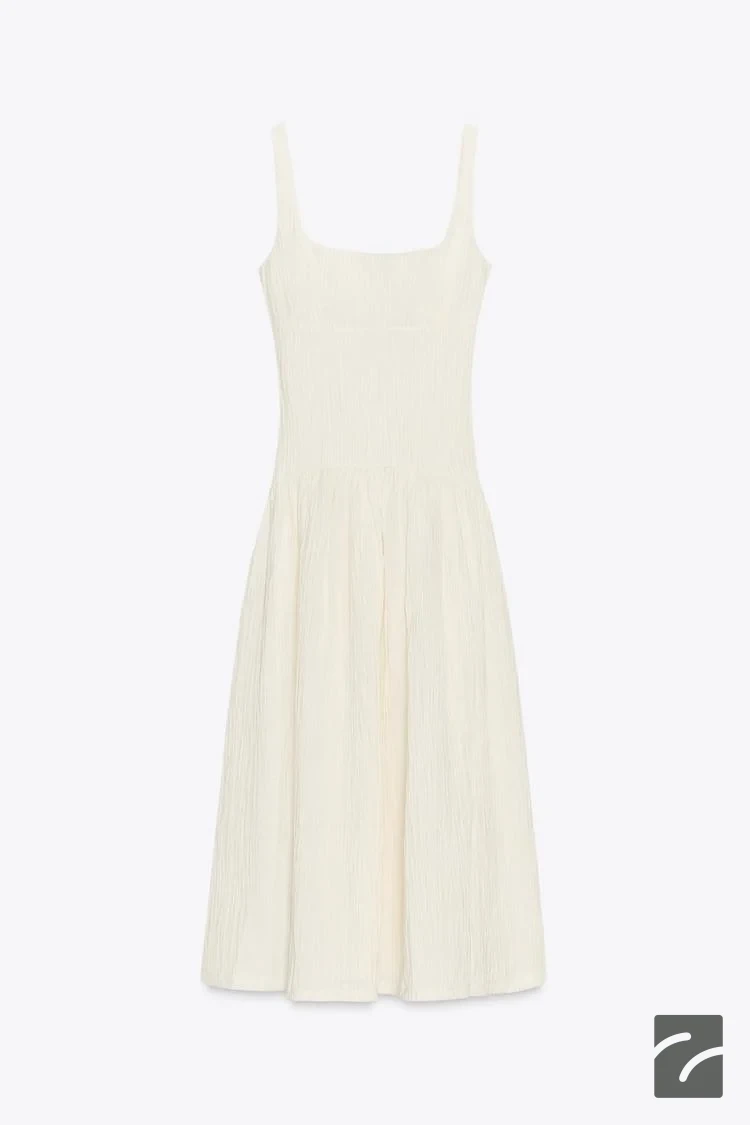 پیراهن میدی یقهدار با دامن A از برند زارا (زنانه)