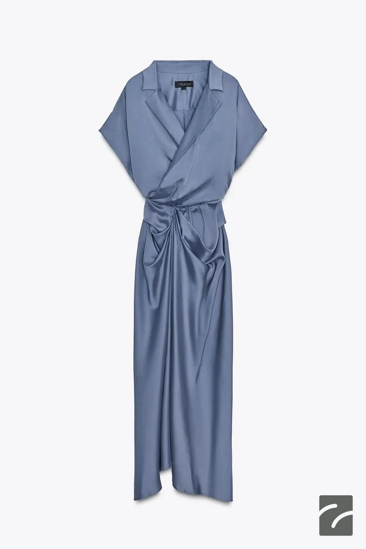 پیراهن میدی زنانه یقه V ساتن از برند زارا (زنانه)