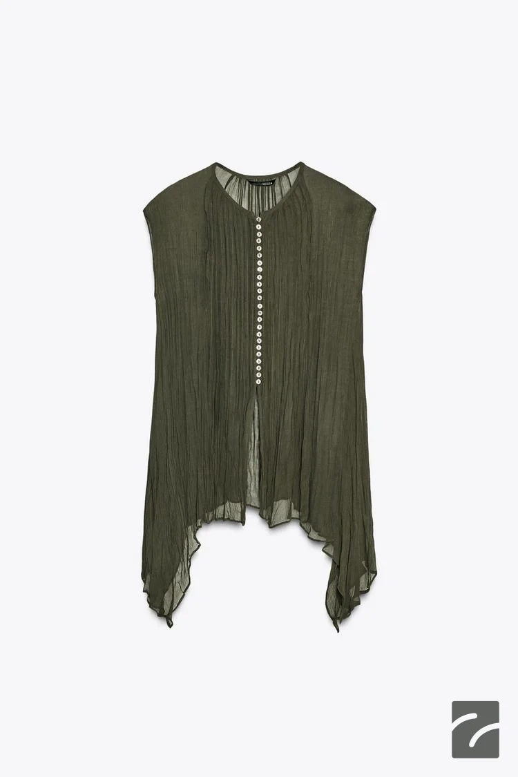 پیراهن نیمه شفاف زنانه با یقه گرد از برند زارا (زنانه)