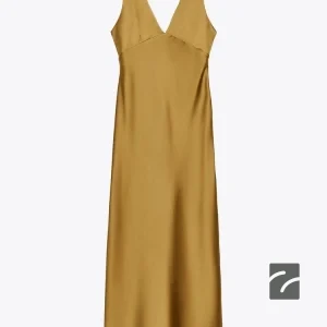 پیراهن آستین عریض یقه V با زیپ مخفی از برند زارا (زنانه)