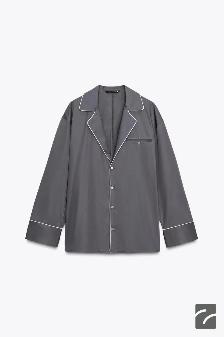 پیراهن آستین بلند یقه کلاسیک با جیب از برند زارا (زنانه)