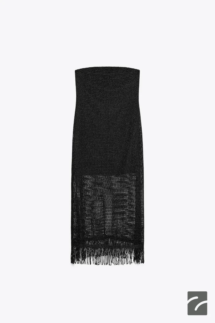 پیراهن یقه گرد با شانههای باز از برند زارا (زنانه)