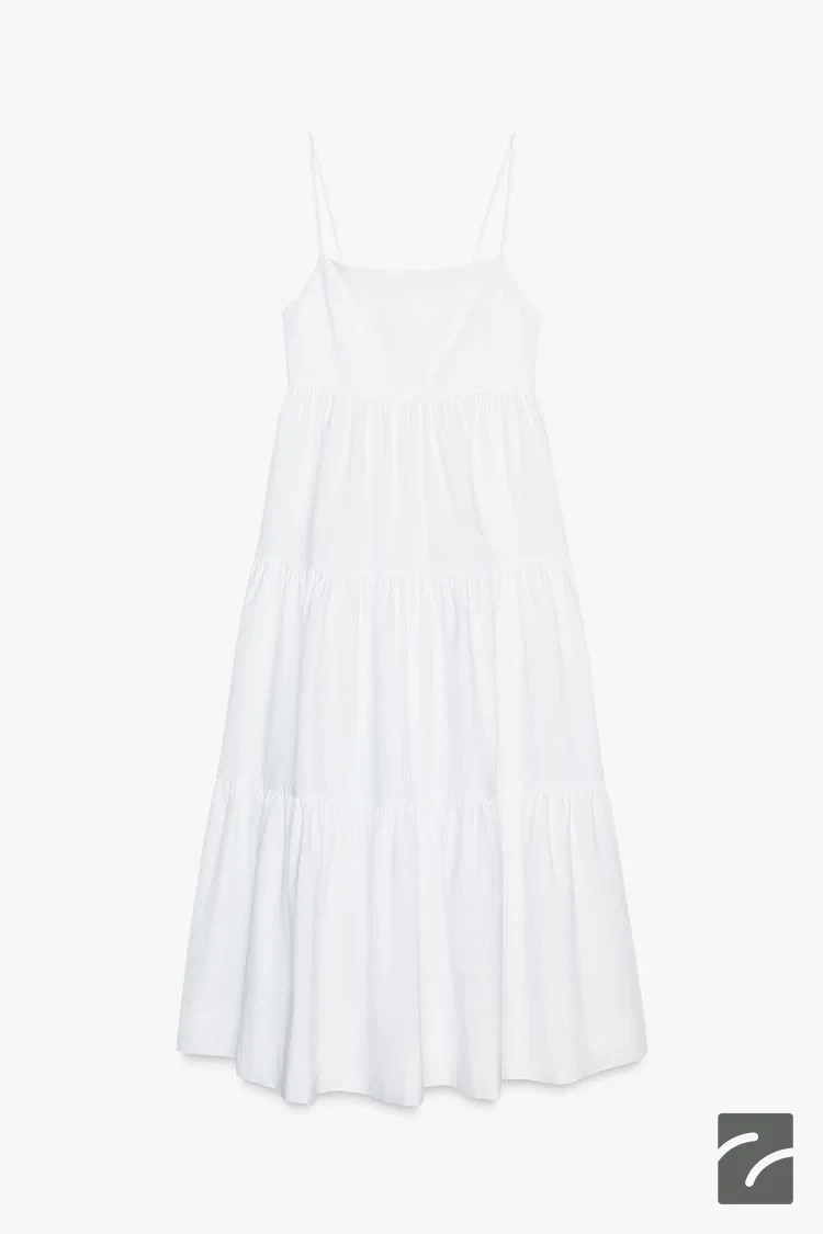 پیراهن یقه صاف با بندهای نازک از برند زارا (زنانه)