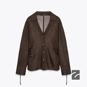 پیراهن یقه V با دکمه‌های زینتی از برند زارا (زنانه)