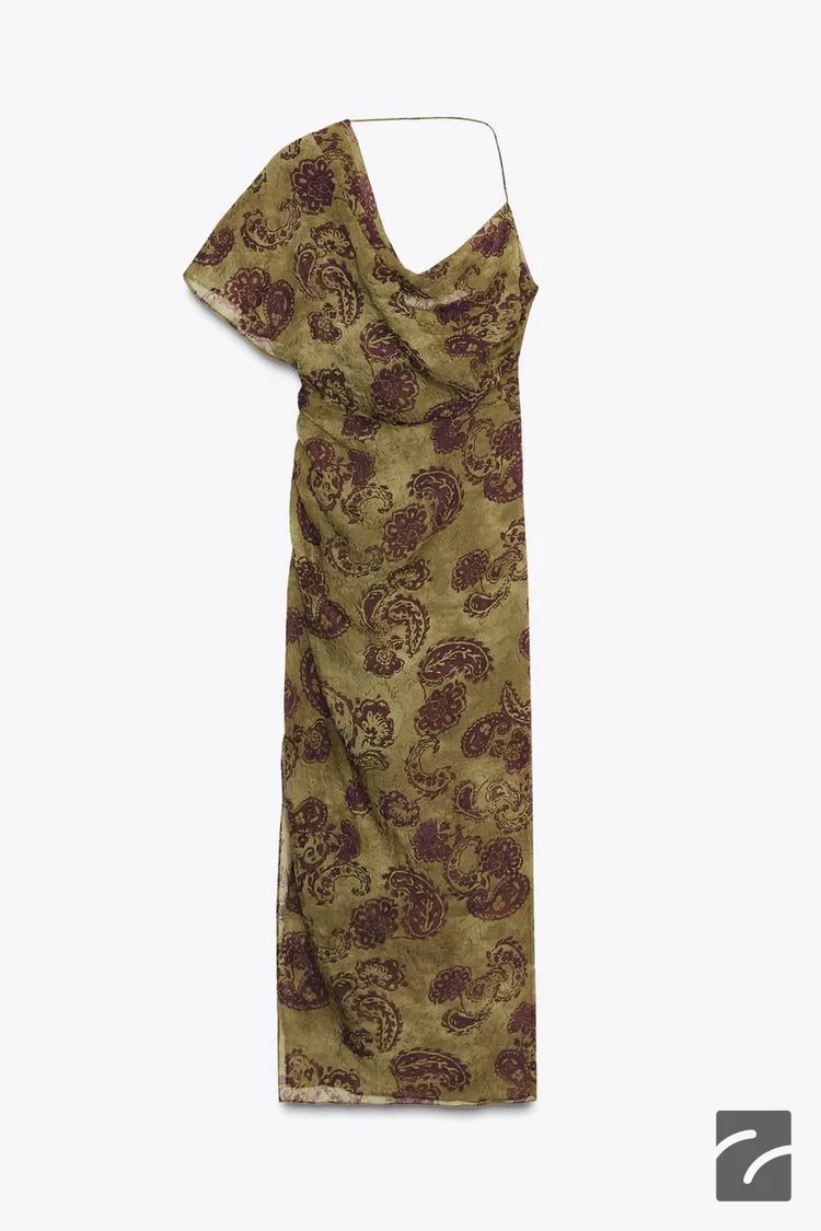 پیراهن یقهدار آستین نامتقارن با چین از برند زارا (زنانه)