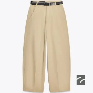 شلوار بلند کمر پلکانی با جیب از برند زارا (زنانه)