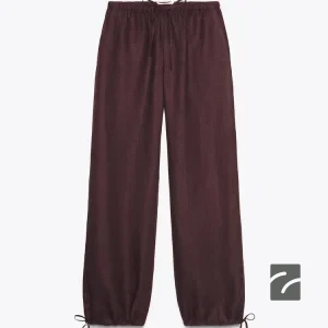 شلوار کتان با کمربند قابل تنظیم از برند زارا (زنانه)