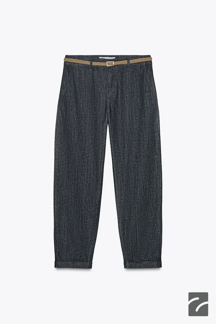 شلوار متوسط با جیبهای دوخته شده از برند زارا (زنانه)