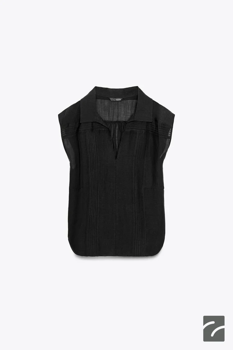 شومیز زنانه یقه V با چیندار از برند زارا (زنانه)